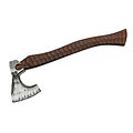 PA882463 Grooved Axe Stainless Blade Burnt Ash Wood Handle Leather Sheath