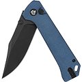 QS147B2 QSP Knife Grebe Blue Micarta Handle 14C28N Blade Ikbs Button Lock Clip