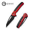CIVC22025B1 CIVIVI Sentinel Red/Black Aluminium Handle K110 Black Reverse Tanto Blade Button Lock IKBS Clip