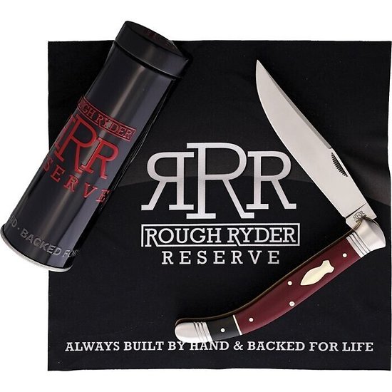 RRR025 Rough Ryder Reserve Sabacc Burgundy Micarta Handle D2 Blade Collector Box