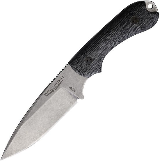BRAD32FE101A Bradford Knives Guardian 3.2 3D Black Micarta Handle AEB-L Blade Leather Sheath Made USA