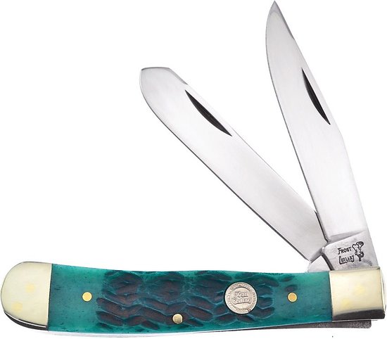 F14312JGJ Frost Cutlery Big Game Trapper Jade Bone Handle Handle Stainless Blade