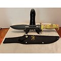 F18431CA Frost Cutlery Jungle Fever IV Bowie Stainless Blade Camo Handle Nylon Sheath