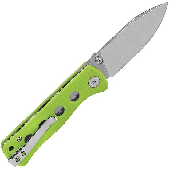 QS150C1 QSP Canary Neon Green Folder 14C28N Stonewash Blade Neon Green G10 Handle IKBS Linerlock Clip 