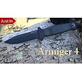 DEM09645 Demko Armiger 4 80CrV2 Black Clip Point Blade Plastic Rubber Handle Kydex Sheath