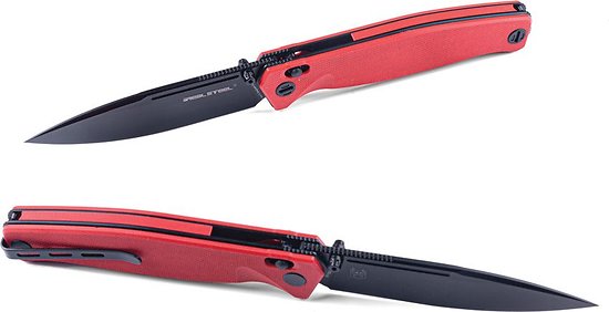RS7652RB Real Steel Huginn Red G10 Handle VG-10 Blade Slide Lock Clip