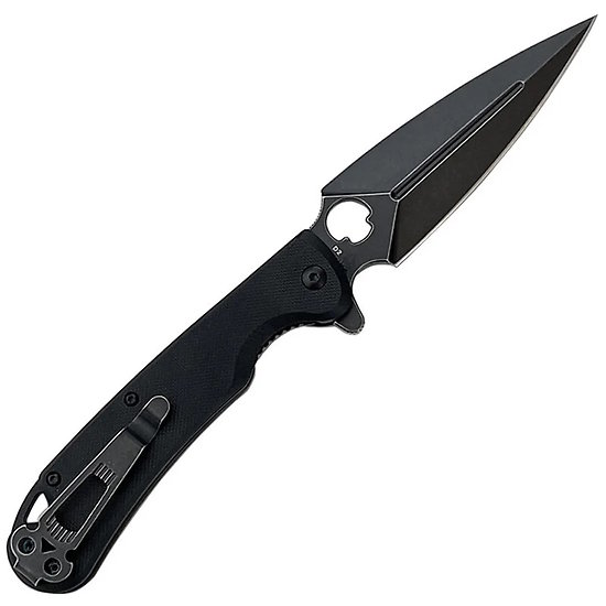 DGRFM021BKBW Daggerr Knives Arrow Black D2 Blade G10 Handle Linerlock Clip