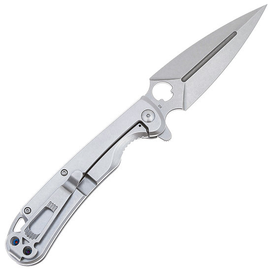DGRFM021SSSW Daggerr Knives Arrow Stainless D2 Blade Stainless Handle Framelock Clip