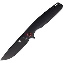 CBTRATHBLK CobraTec Knives Rath Black G10 Handle D2 Blade Linerlock Clip