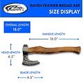 PA882455 Raven Feather Broadaxe Viking Stainless Blade Wood Handle Leather Sheath