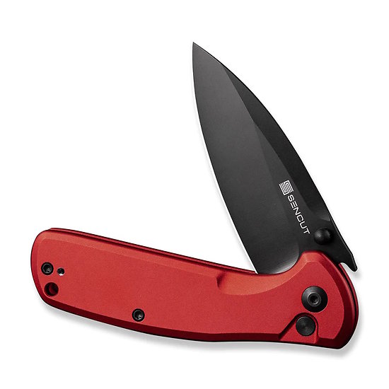 S22043B4 Sencut Knives ArcBlast Red 9Cr18MoV Black Drop Point Blade Aluminum Handles Button Lock IKBS Clip