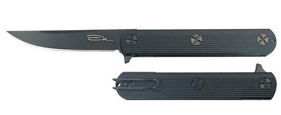 EK201 KA BAR Ek Folder S35VN Black Drop Point Blade GFN Handles Linerlock Clip