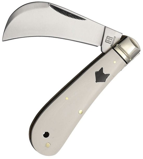 RR2543 Rough Ryder Arctic Fox Hawkbill Micarta Handle 440 Blade Slip Joint