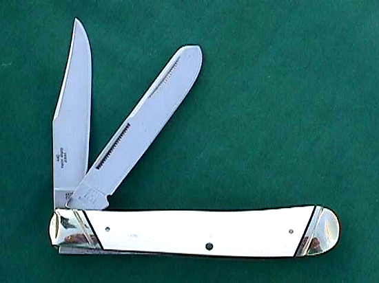 RR2542 Rough Ryder Arctic Fox Trapper Micarta Handle 2 440 Blade Slip Joint