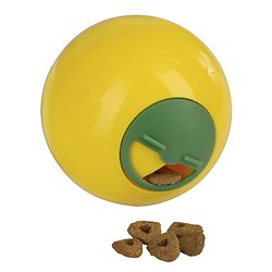 Balle à friandises jaune de 7,5 cm pour chat