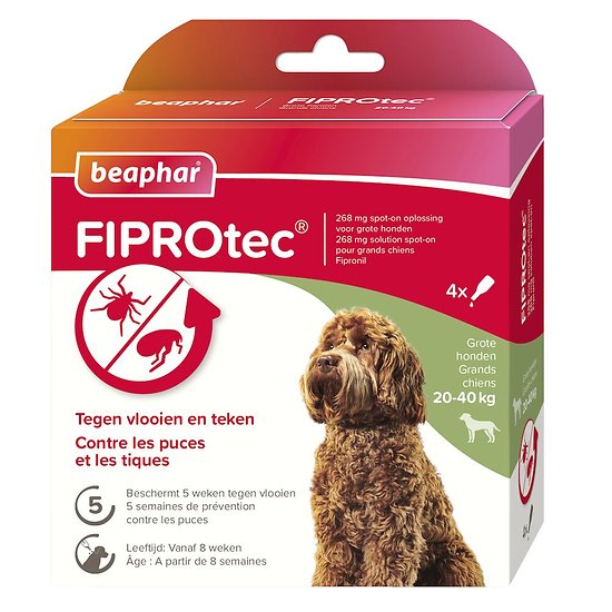 Fiprotec spot on 4 pipettes chien 20-40kg