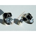 Boucles d'Oreilles Clous Acier Inoxydable Skull Tete De Mort Diamant Strass Zircon