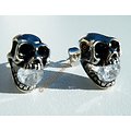 Boucles d'Oreilles Clous Acier Inoxydable Skull Tete De Mort Diamant Strass Zircon