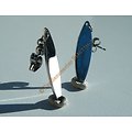 Boucles d'Oreilles Pendantes Acier Inoxydable Planche Surf 36 mm Argenté