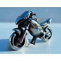 Pendentif Argenté Pur acier Inoxydable Moto Motard Biker Cross + Chaine Cadeau