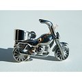 Pendentif Motard Moto Harley Davidson Argenté 30 mm Pur Acier Inoxydable + Chaine