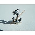 Pendentif Marin Mini Ancre Marine 3D Argenté 20 mm Pur Acier Inoxydable + Chaine