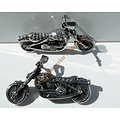 Pendentif Motard Moto Dragster Argenté 46 mm Pur Acier Inoxydable + Chaine