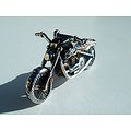Pendentif Motard Moto Dragster Argenté 46 mm Pur Acier Inoxydable + Chaine