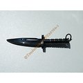 Pendentif Poignard Couteau Dague Arme Noir Black Pur Acier Inoxydable + Chaine Offerte