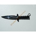 Pendentif Poignard Couteau Dague Arme Noir Black Pur Acier Inoxydable + Chaine Offerte