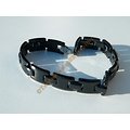 Bracelet 100% Pur Céramique Noire 21 cm  Multi Boule Aimanté Interieure Magnétothérapie