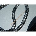 Chaine Collier 71 cm Style Maille Ovale Gourmette Argenté Pur Acier Inoxydable Chirurgical 3,8 mm