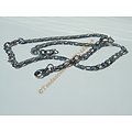 Chaine Collier 45 cm Maille Figaro 1+1 Argenté Pur Acier Inoxydable Chirurgical 4,8 mm