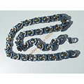Chaine Collier 56 cm Maille Fantaisie Demi Rond Forme C Duo Argenté Or Pur Acier Inoxydable Chirurgical 10,5 mm