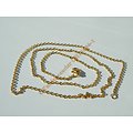 Chaine Collier 59 cm Style Maille Jaseron Doré Plaqué Or Pur Acier Inoxydable Chirurgical 2,2 mm