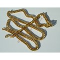 Chaine Collier 71 cm Maille Fantaisie Gourmette Or Pur Acier Inoxydable Chirurgical 5,5 mm