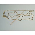 Chaine Collier 50 cm Serpentine Maille Serpent Doré Plaqué Or Pur Acier Inoxydable Chirurgical 0,9 mm