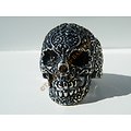 Bague Chevalière Pur Acier Inoxydable Chirurgical Argenté Skull Tete De Mort Crane Vintage Biker Hard Rock Gothique