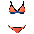 Bikini haut forme triangle bleu orange noir grande taille