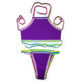 Maillot de bain  2 pieces Crochet néoprène Tankini Violet Mauve XL