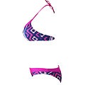 Maillot de bain Bikini imprimé géométrique rose violet XL