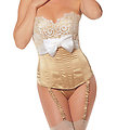 Superbe Marilyne Monroe  boudoir corset Dentelle blanc Or XL
