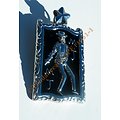 Pendentif MJ Michael Jackson Plaque Collector Acier Inoxydable Noir Argenté Rare