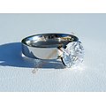 Bague Alliance Cz Zirconium Diamant 8 mm Acier Inoxydable Mariage
