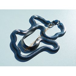 Chaine Collier 55 cm Pur Acier Inoxydable Maille Serpent Serpentine Argenté 8 mm