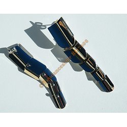 Boucles d'Oreilles Pendantes Acier Inoxydable Clou 5 Blasons Armure Argenté Vintage 66 mm