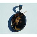 Pendentif Pur Acier Inoxydable Médaille Ovale Portrait Jésus Christ Jesus De Nazareth Dieu Religion
