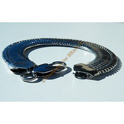Bracelet Fashion 22 cm Argenté Pur Acier Inoxydable Maille Serpent Extra Large 14 mm