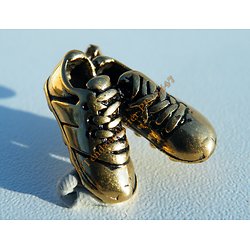 Pendentif Doré Crampons Chaussures Soulier d' Or Football Pur acier Inoxydable