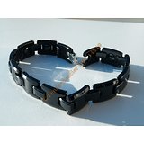 Bracelet 100% Pur Céramique Noire 21 cm  Multi Boule Aimanté Interieure Magnétothérapie